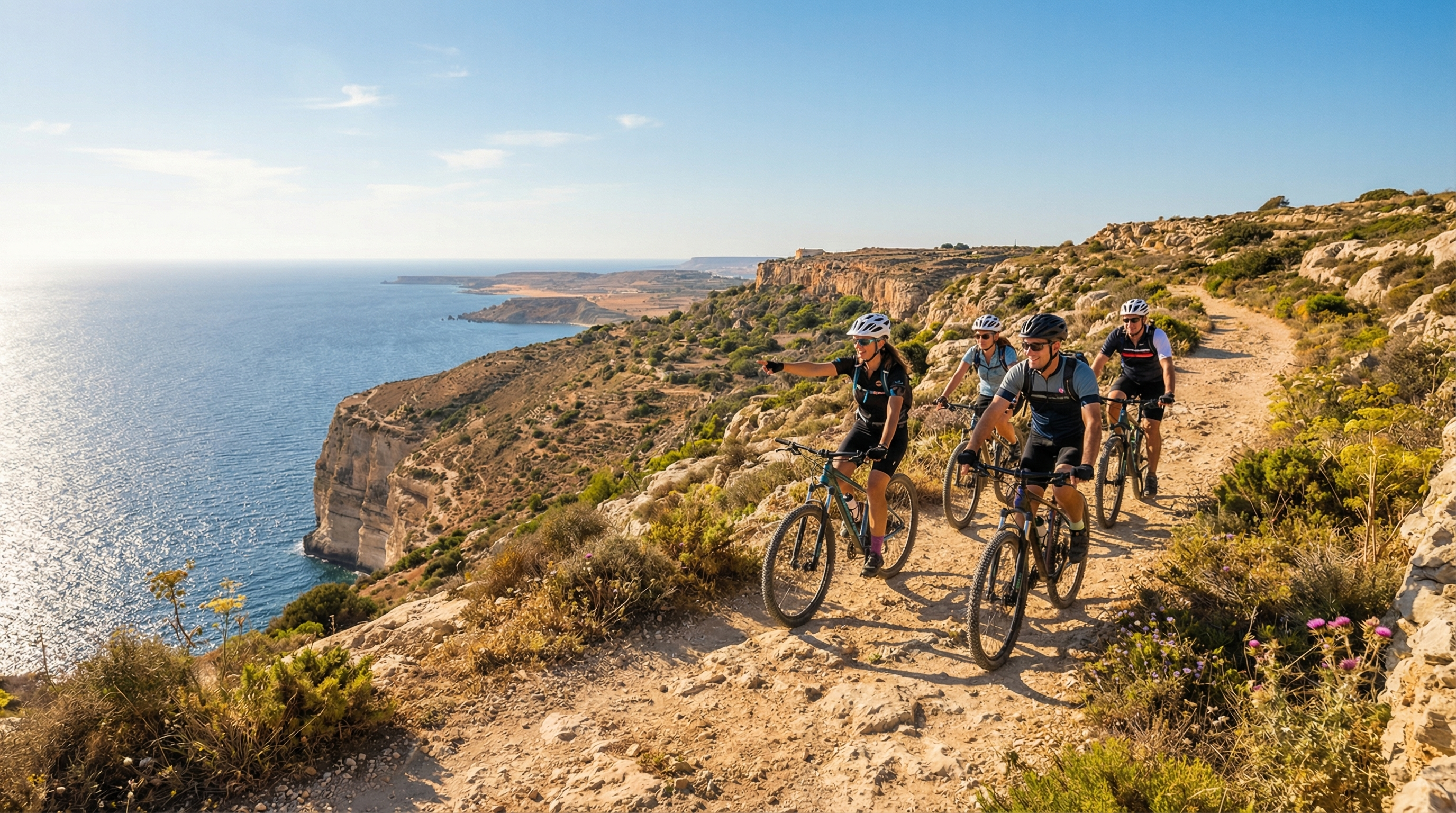 Biking along the Dingli Cliffs