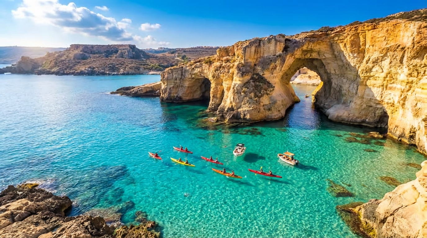 Sea Kayaking Mellieha to Coral Lagoon